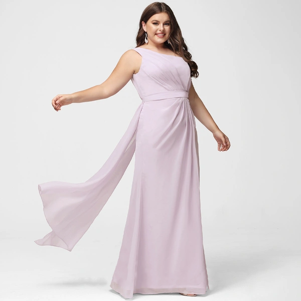 A-line One Shoulder Floor-Length Chiffon Bridesmaid Dress With Ruffle